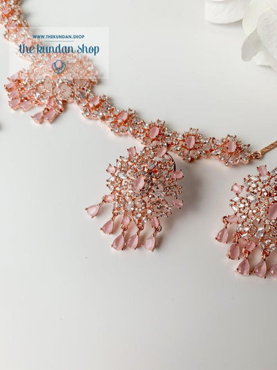 Charisma in Rose Gold Pink Necklace Sets THE KUNDAN SHOP 