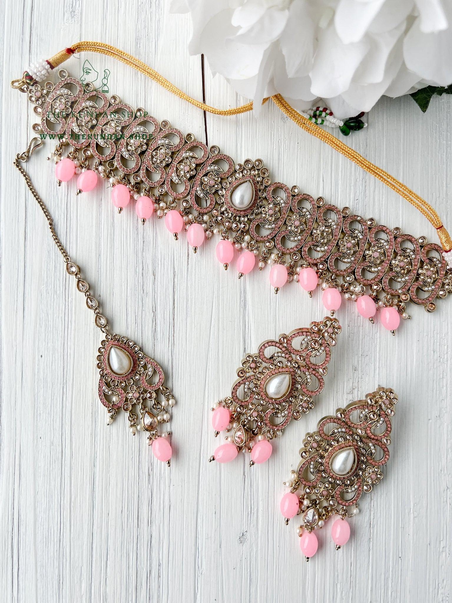Gentle Polki in Pink Necklace Sets THE KUNDAN SHOP 