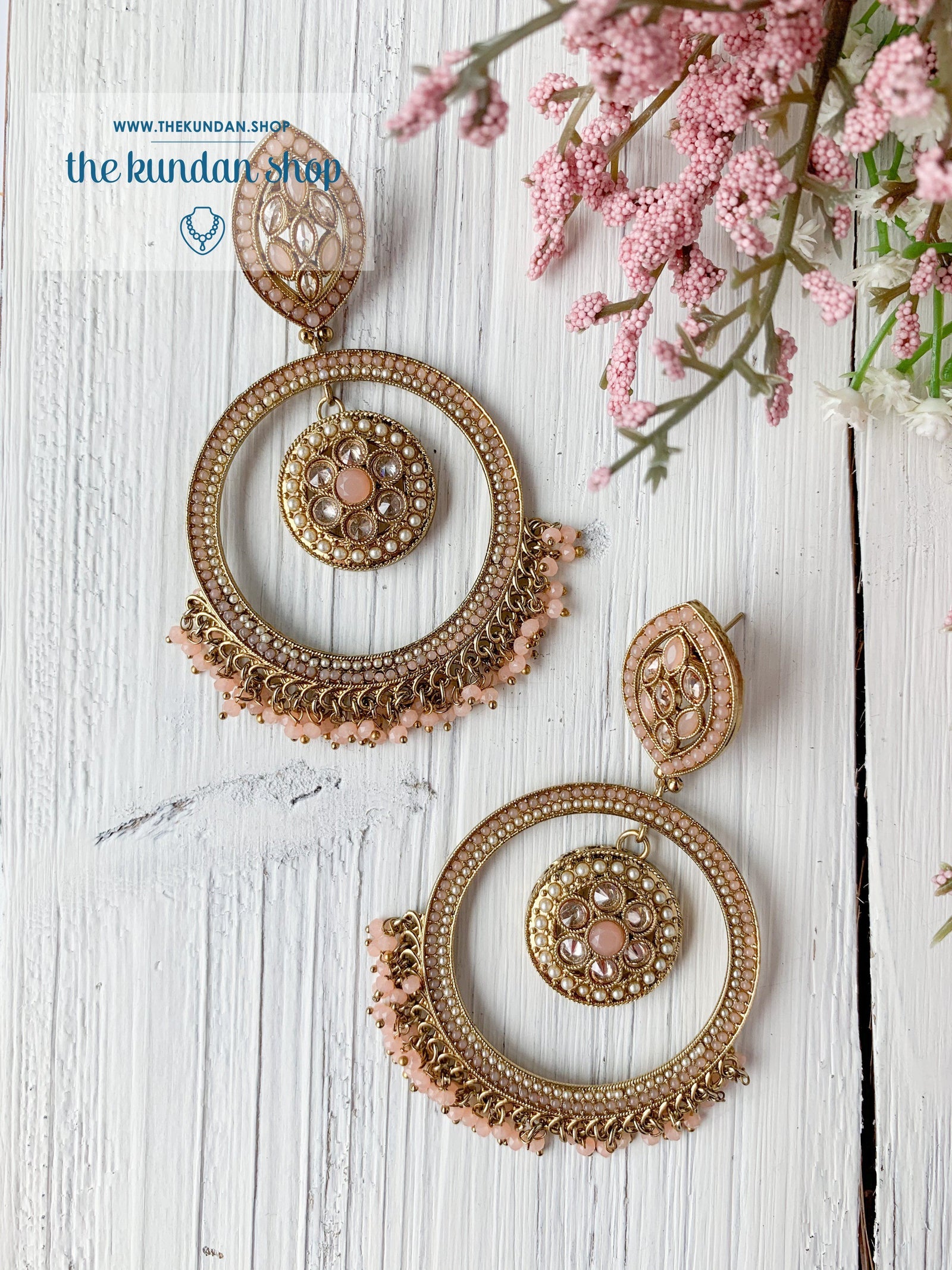 Ardent in Pink Earrings + Tikka THE KUNDAN SHOP 