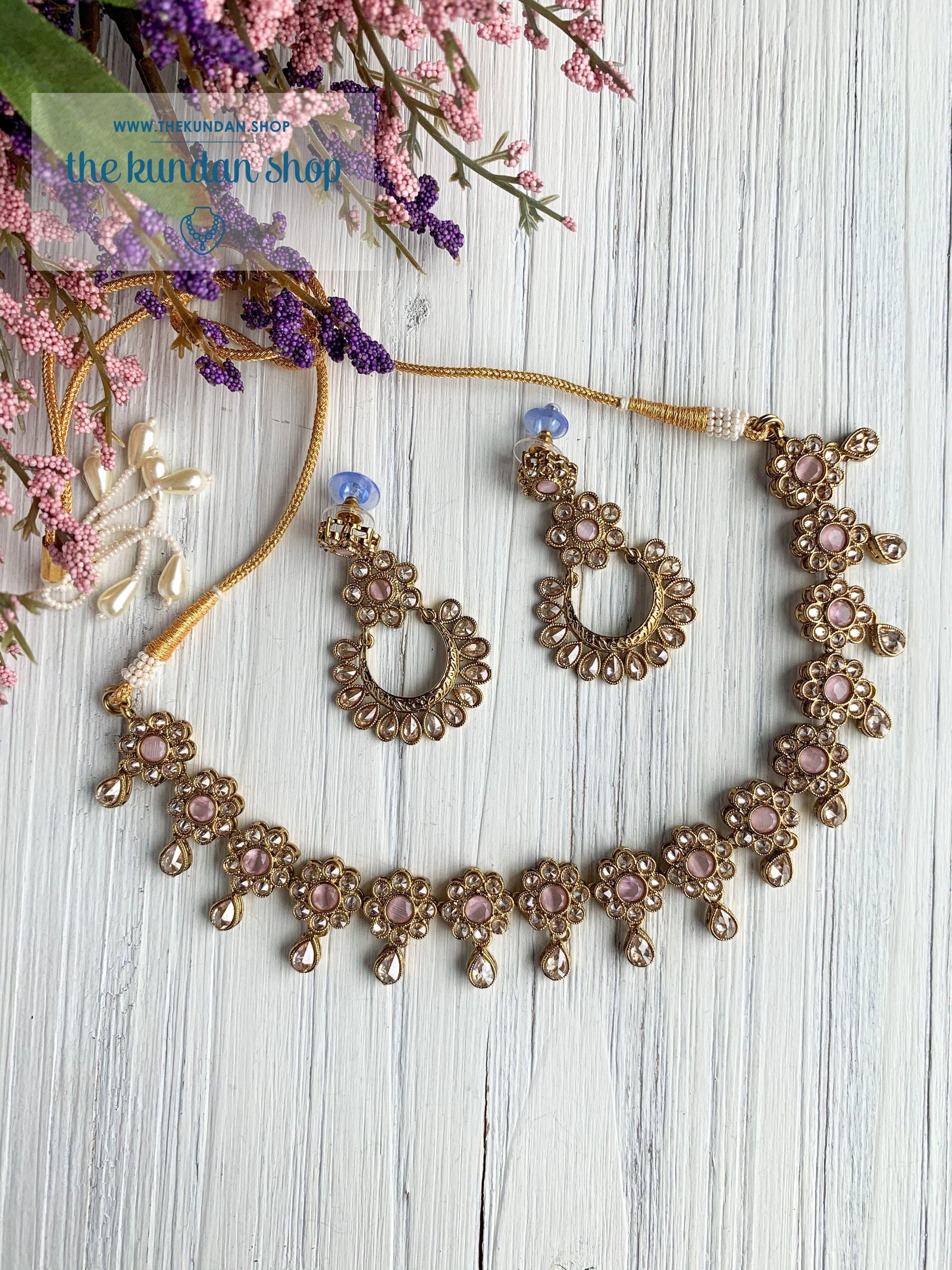A Love of Polki in Pink Necklace Sets THE KUNDAN SHOP 