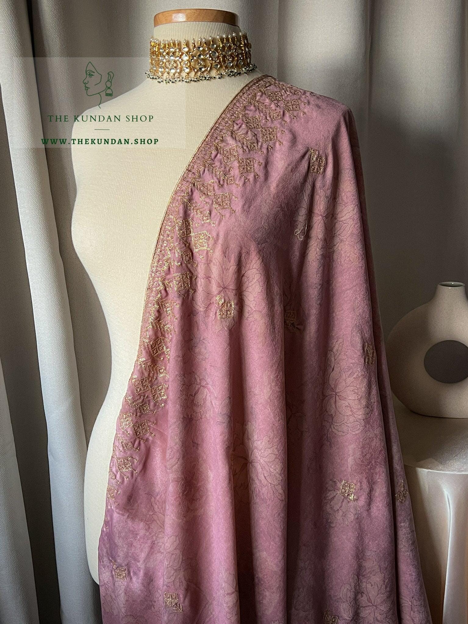 Blooming Garden in Pink Dupatta THE KUNDAN SHOP 