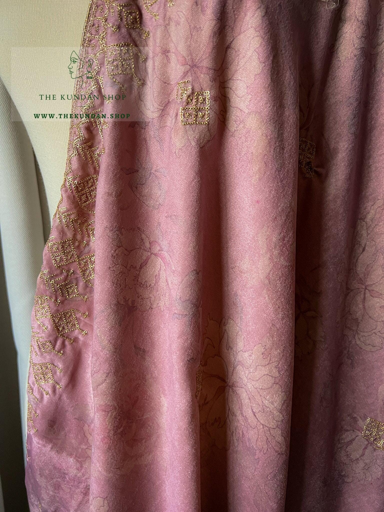 Blooming Garden in Pink Dupatta THE KUNDAN SHOP 