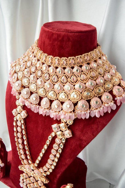 Recognition in Pink Full Bridal Set THE KUNDAN SHOP 