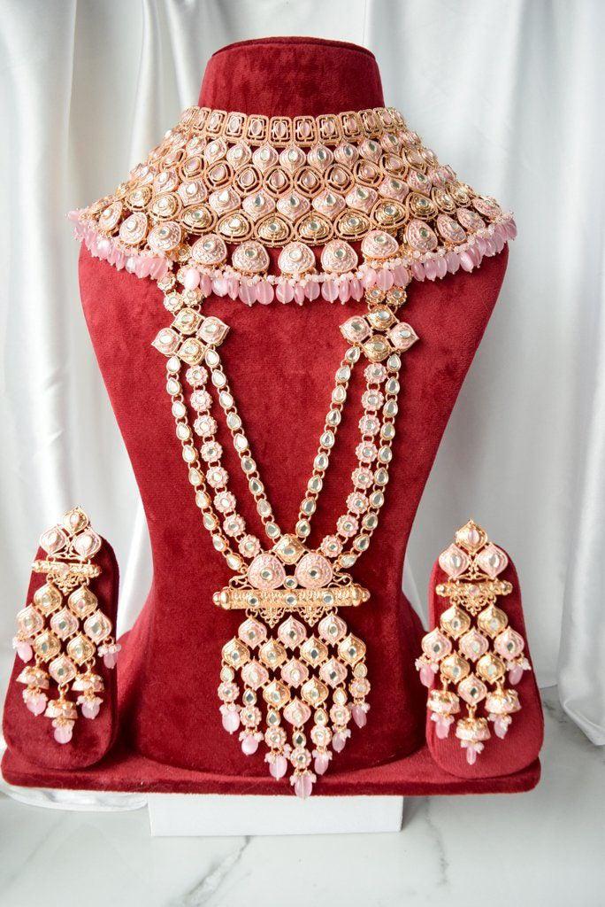 Recognition in Pink Full Bridal Set THE KUNDAN SHOP 