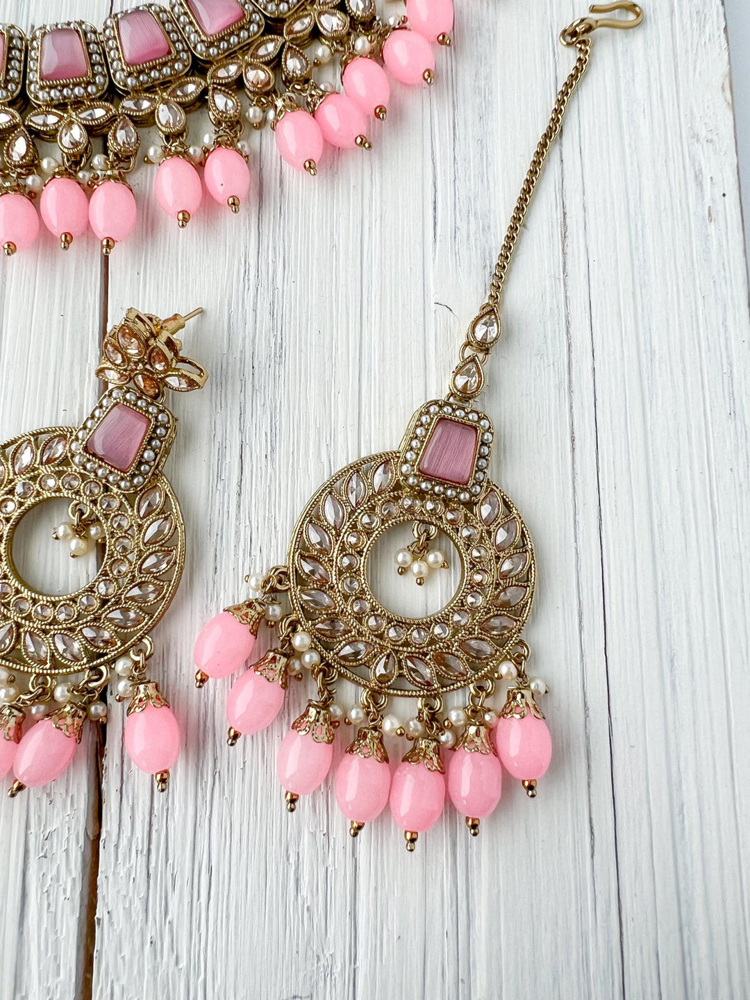 Second Glance in Pink Necklace Sets THE KUNDAN SHOP 