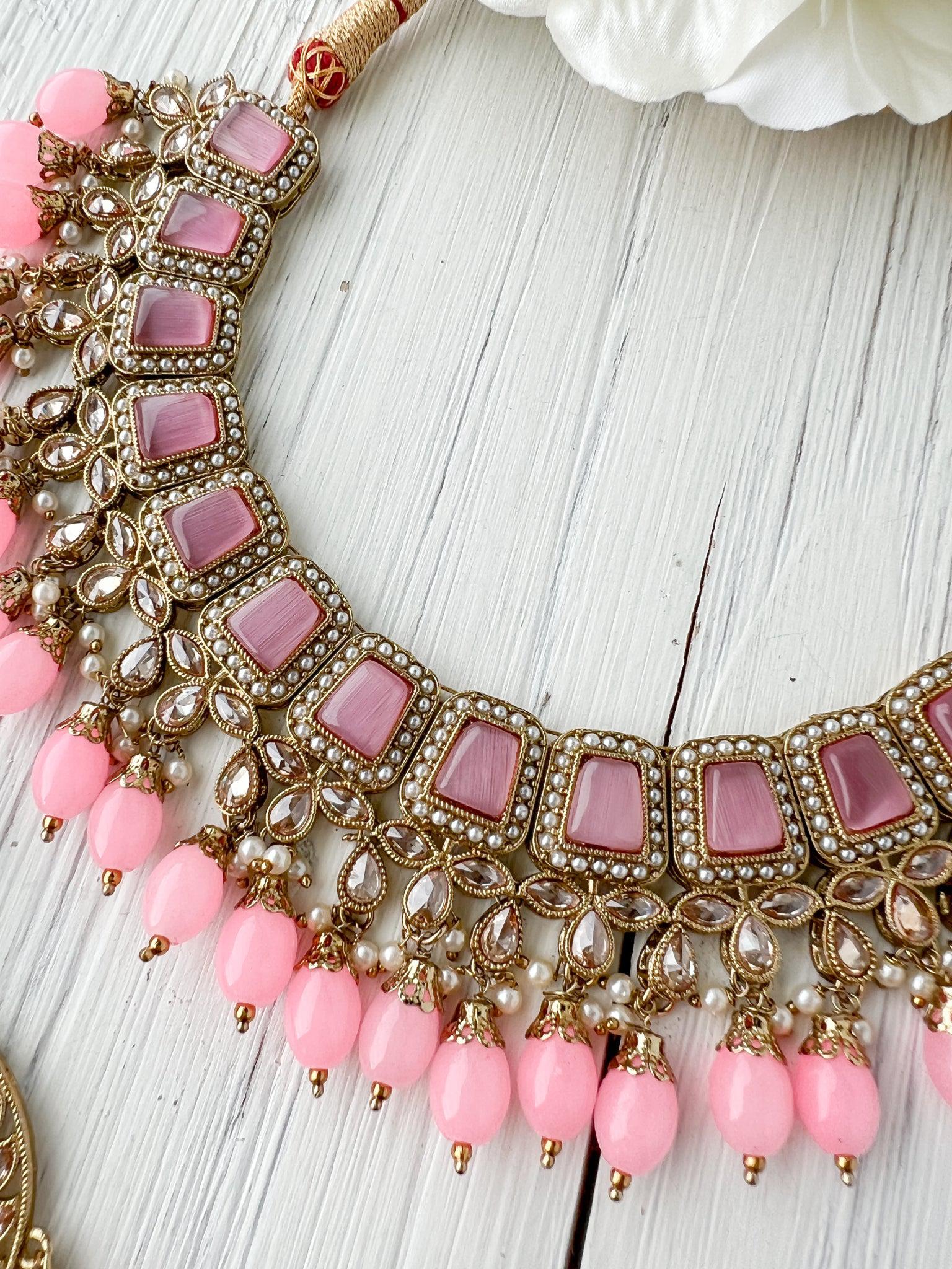 Second Glance in Pink Necklace Sets THE KUNDAN SHOP 