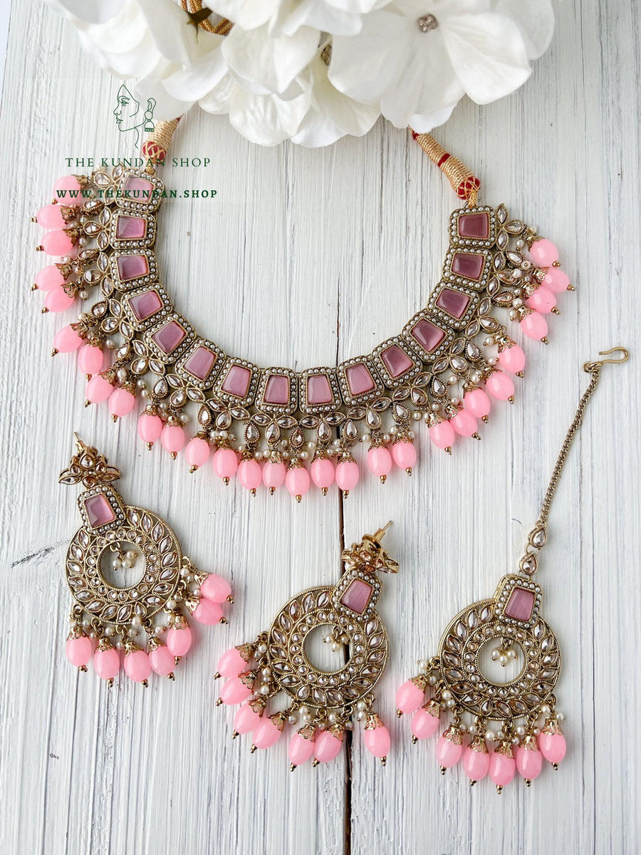 Second Glance in Pink Necklace Sets THE KUNDAN SHOP 