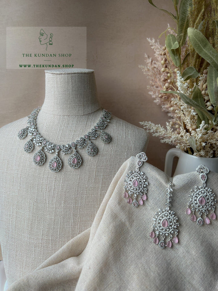 Resilient in Silver & Pink Necklace Sets THE KUNDAN SHOP 