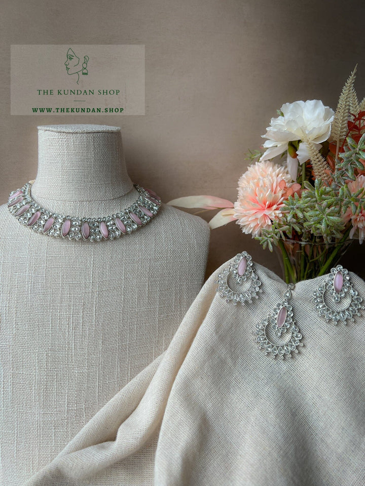 Considered in Silver & Pink Necklace Sets THE KUNDAN SHOP 