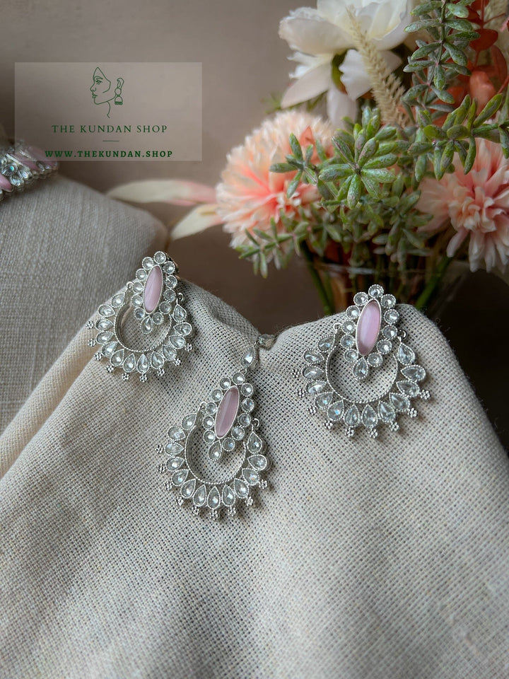 Considered in Silver & Pink Necklace Sets THE KUNDAN SHOP 