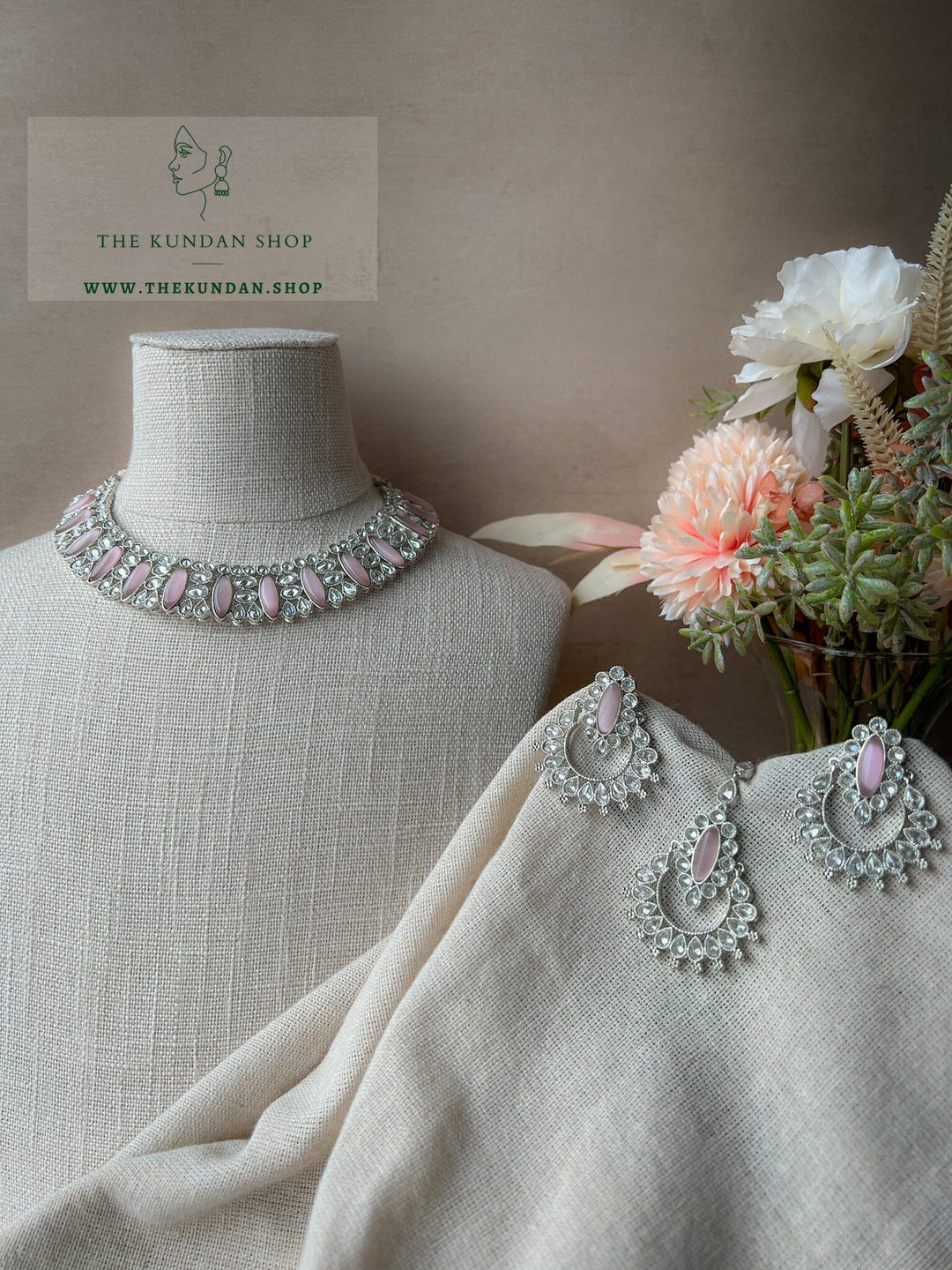 Considered in Silver & Pink Necklace Sets THE KUNDAN SHOP 