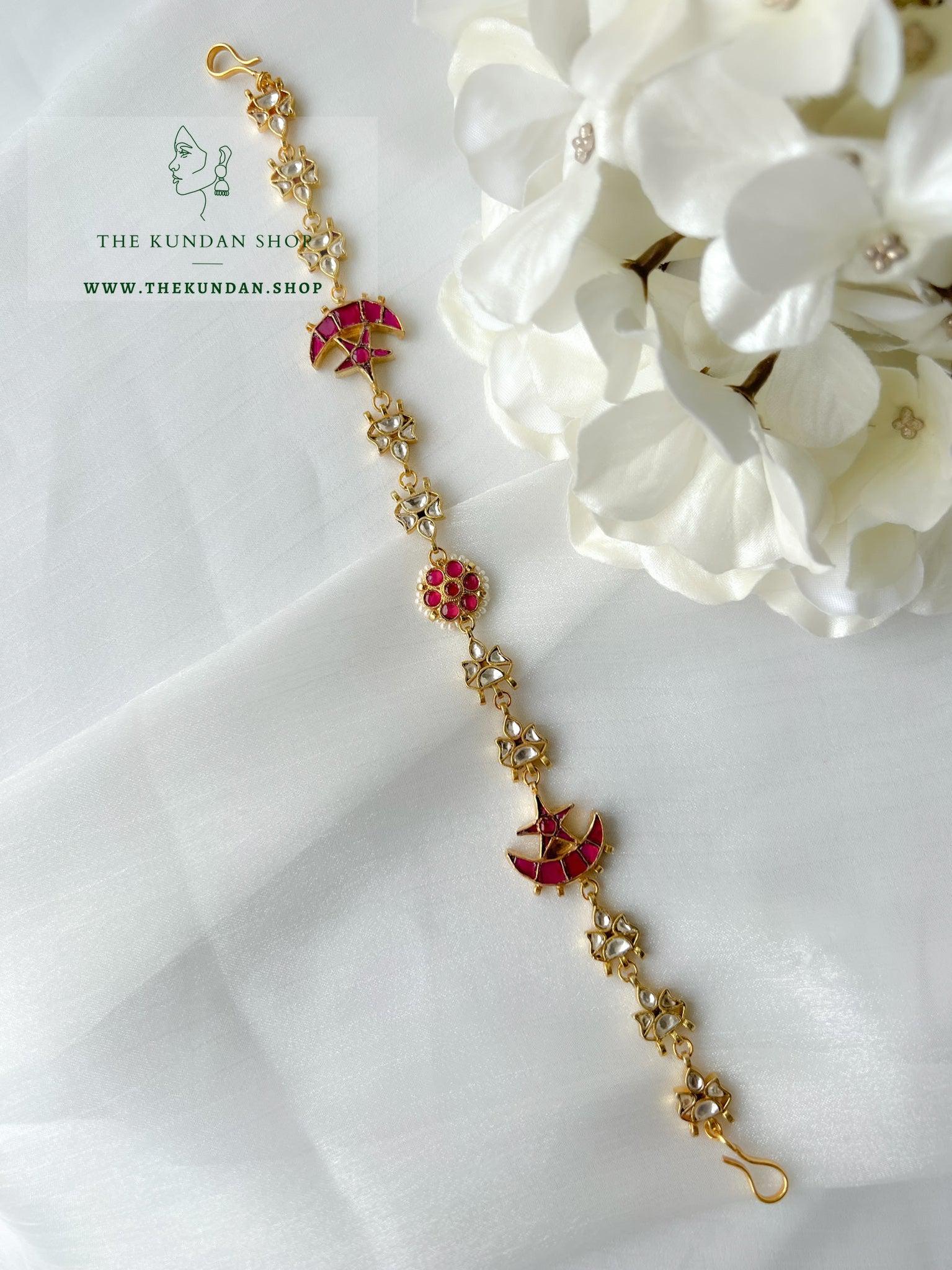 Pink Stars - Headband Mathapathi THE KUNDAN SHOP 