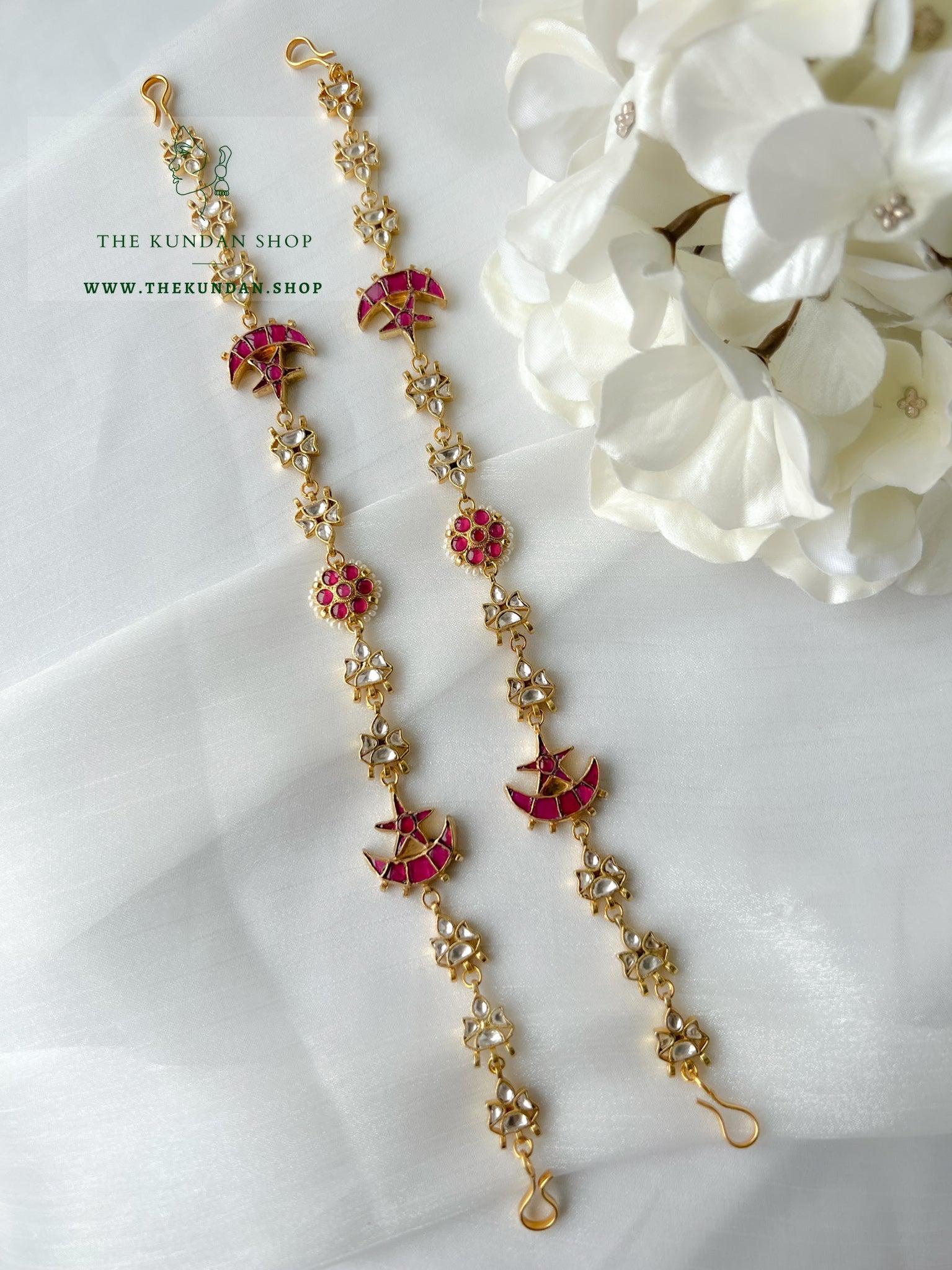 Pink Stars - Headband Mathapathi THE KUNDAN SHOP 