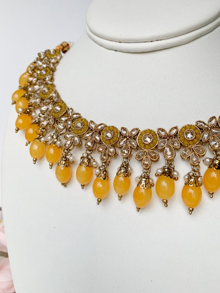 A Hidden Gem Necklace Sets THE KUNDAN SHOP Yellow 