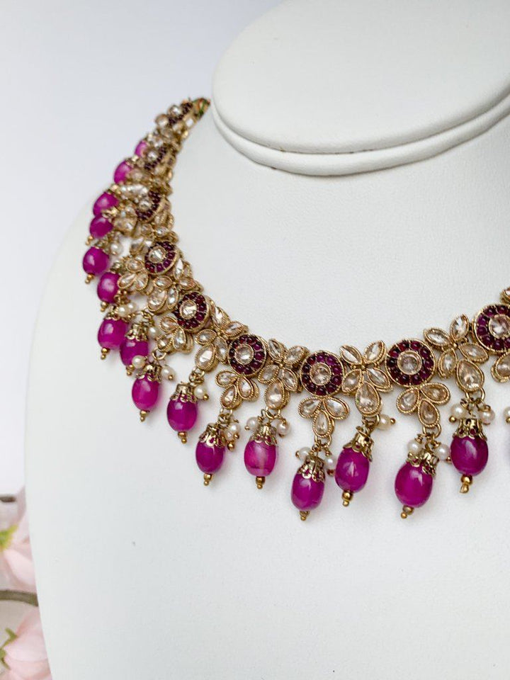 A Hidden Gem Necklace Sets THE KUNDAN SHOP Purple 