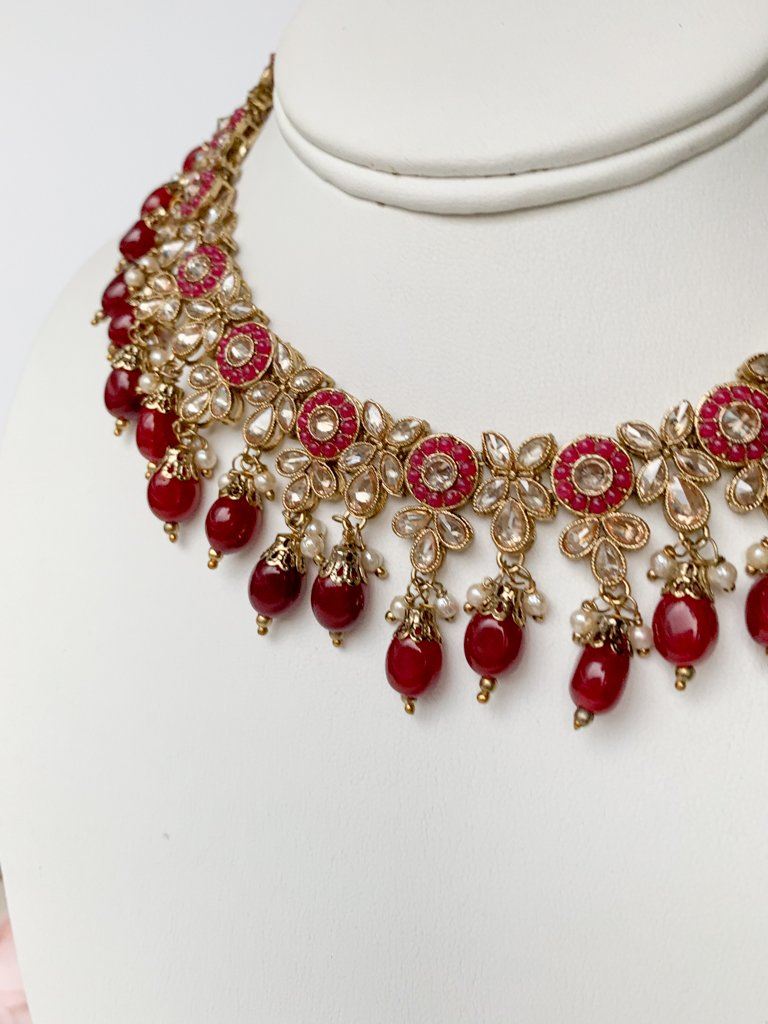 A Hidden Gem Necklace Sets THE KUNDAN SHOP Ruby 