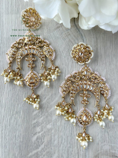 Abstract Earrings Earrings THE KUNDAN SHOP Light Pink 
