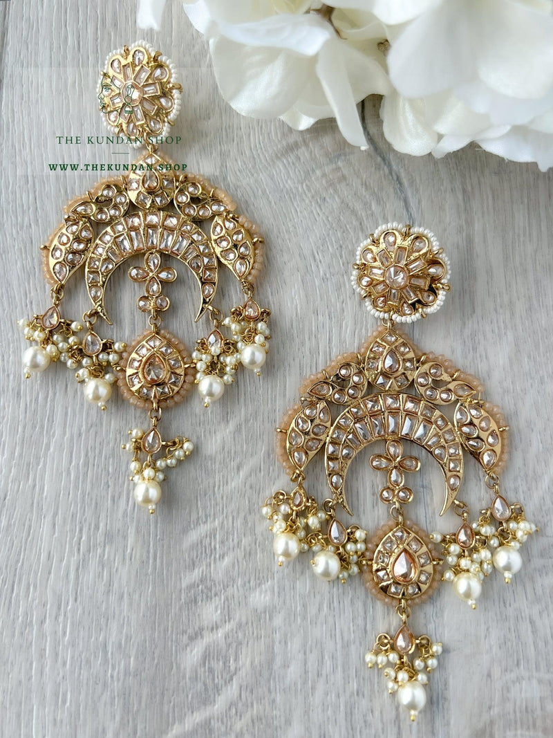Abstract Earrings Earrings THE KUNDAN SHOP Dark Peach 