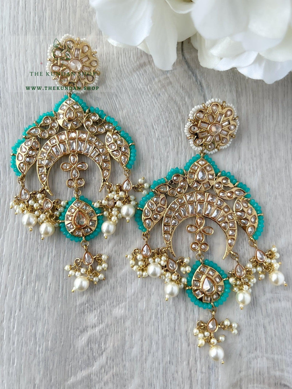 Abstract Earrings Earrings THE KUNDAN SHOP Turquoise 
