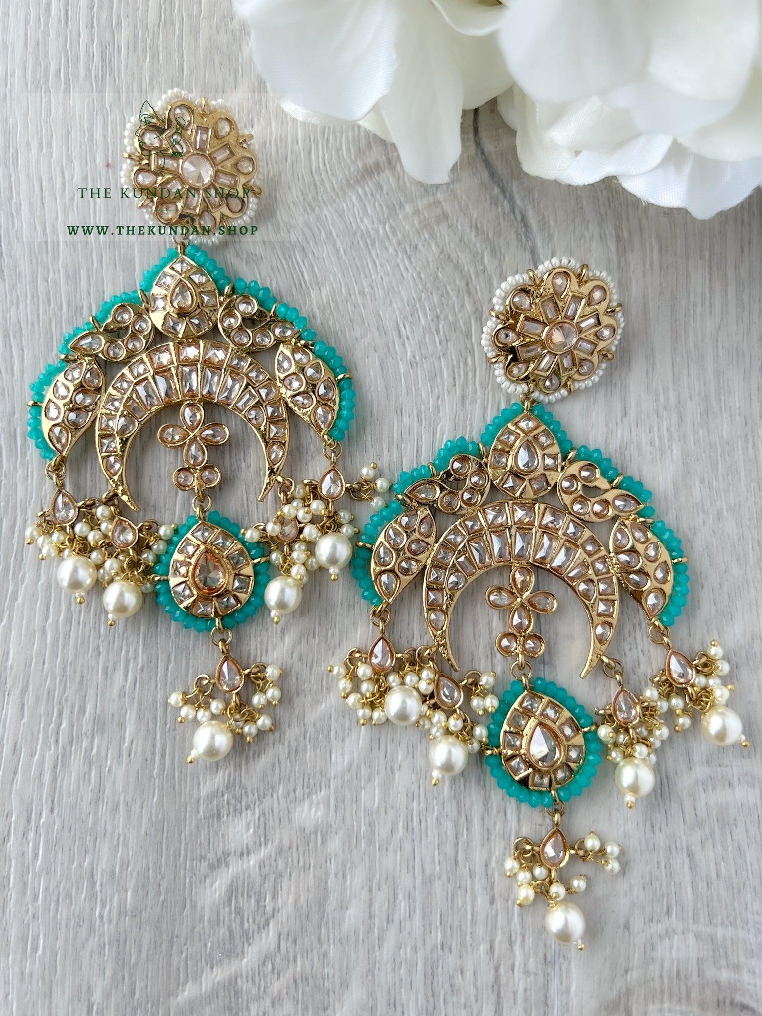 Abstract Earrings Earrings THE KUNDAN SHOP Turquoise 