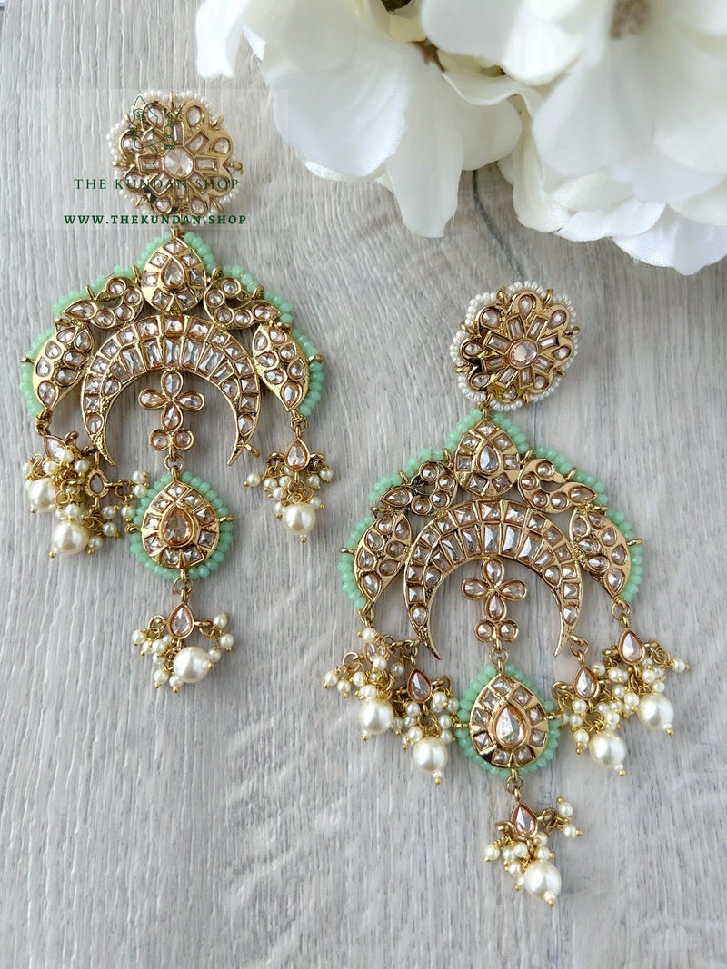 Abstract Earrings Earrings THE KUNDAN SHOP Mint 