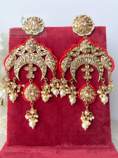 Abstract Earrings Earrings THE KUNDAN SHOP Red 
