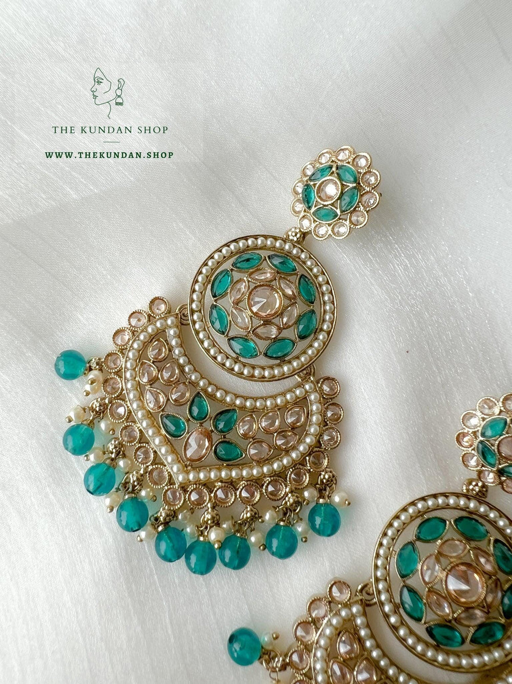 Proven in Polki Earrings THE KUNDAN SHOP Turquoise 