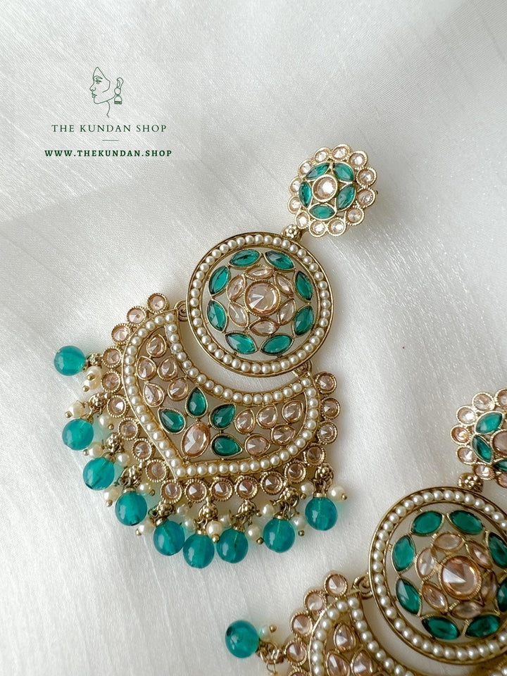 Proven in Polki Earrings THE KUNDAN SHOP Turquoise 