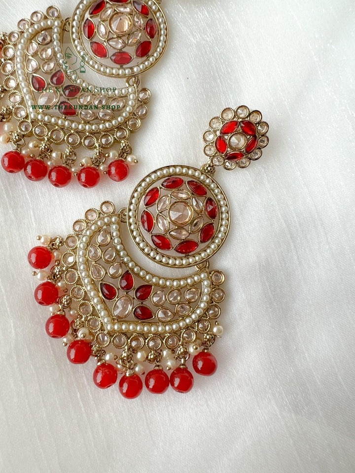 Proven in Polki Earrings THE KUNDAN SHOP Ruby 