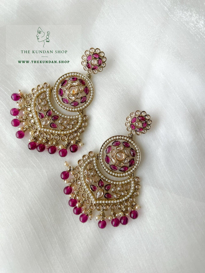 Proven in Polki Earrings THE KUNDAN SHOP Purple 
