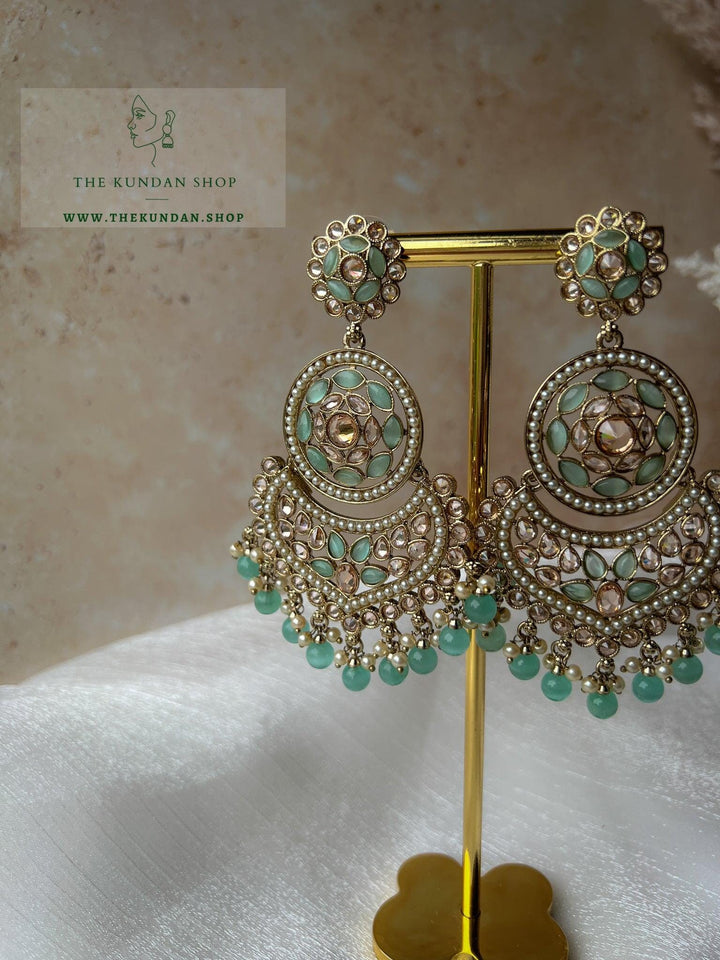 Proven in Polki Earrings THE KUNDAN SHOP Mint 