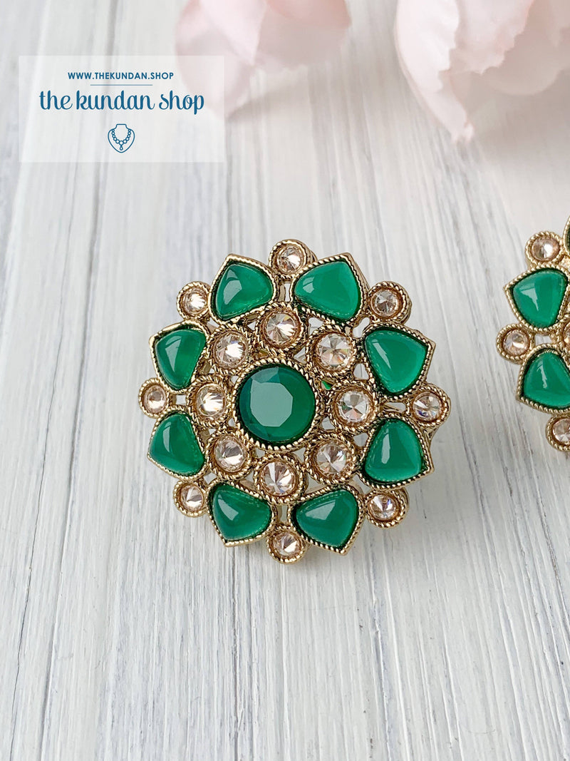 Spring Bloom Earrings THE KUNDAN SHOP Green 