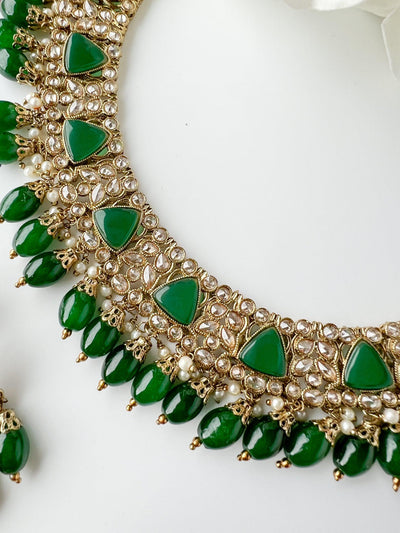 Pristine in Green Necklace Sets THE KUNDAN SHOP 