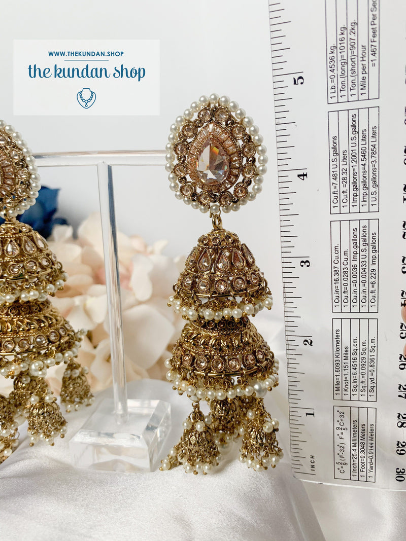 Kalire Earrings in Antique Earrings THE KUNDAN SHOP 