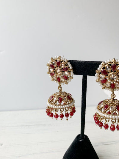 Prime Jhumkis Earrings THE KUNDAN SHOP Ruby 