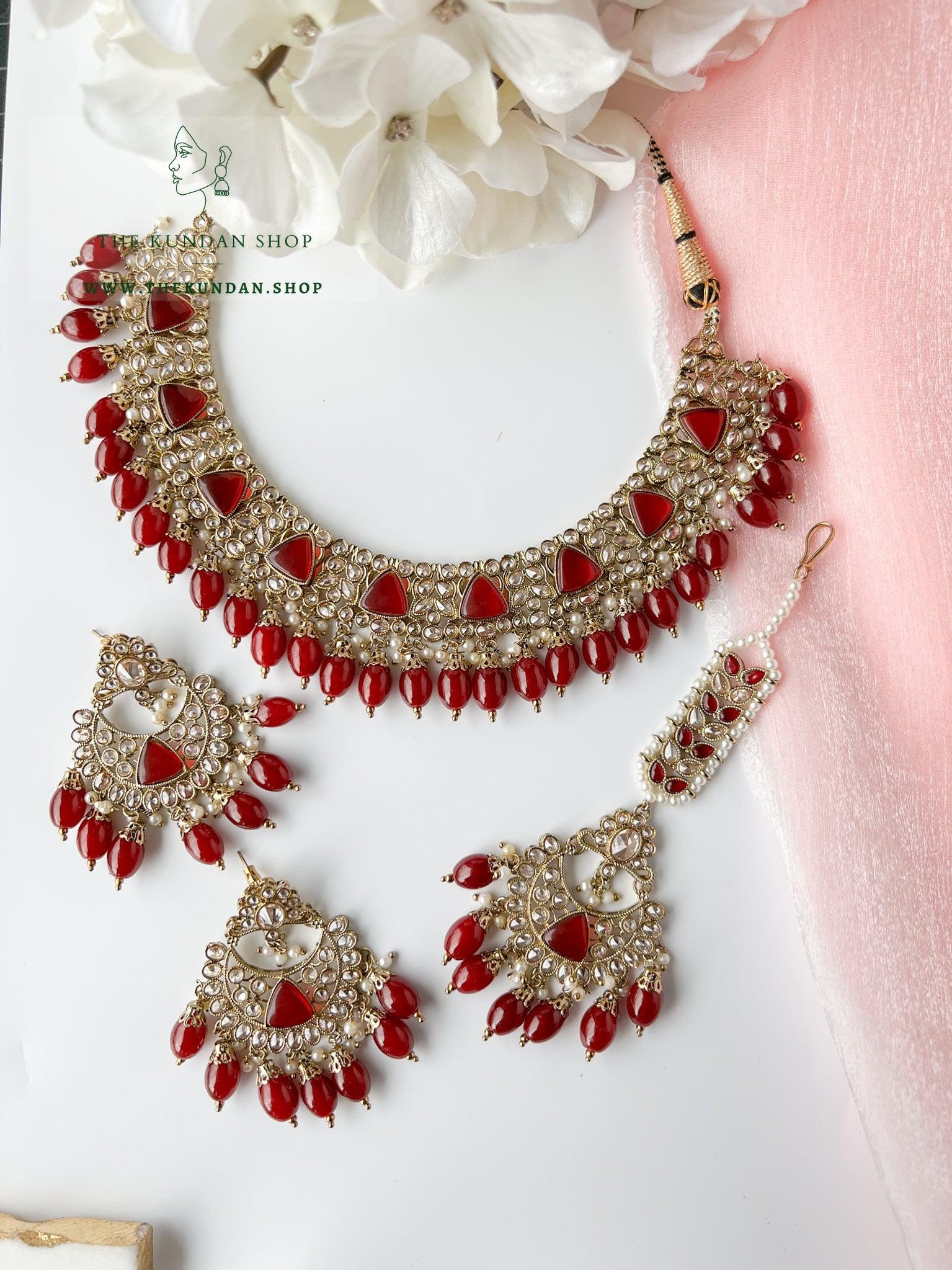 Pristine in Ruby Necklace Sets THE KUNDAN SHOP 