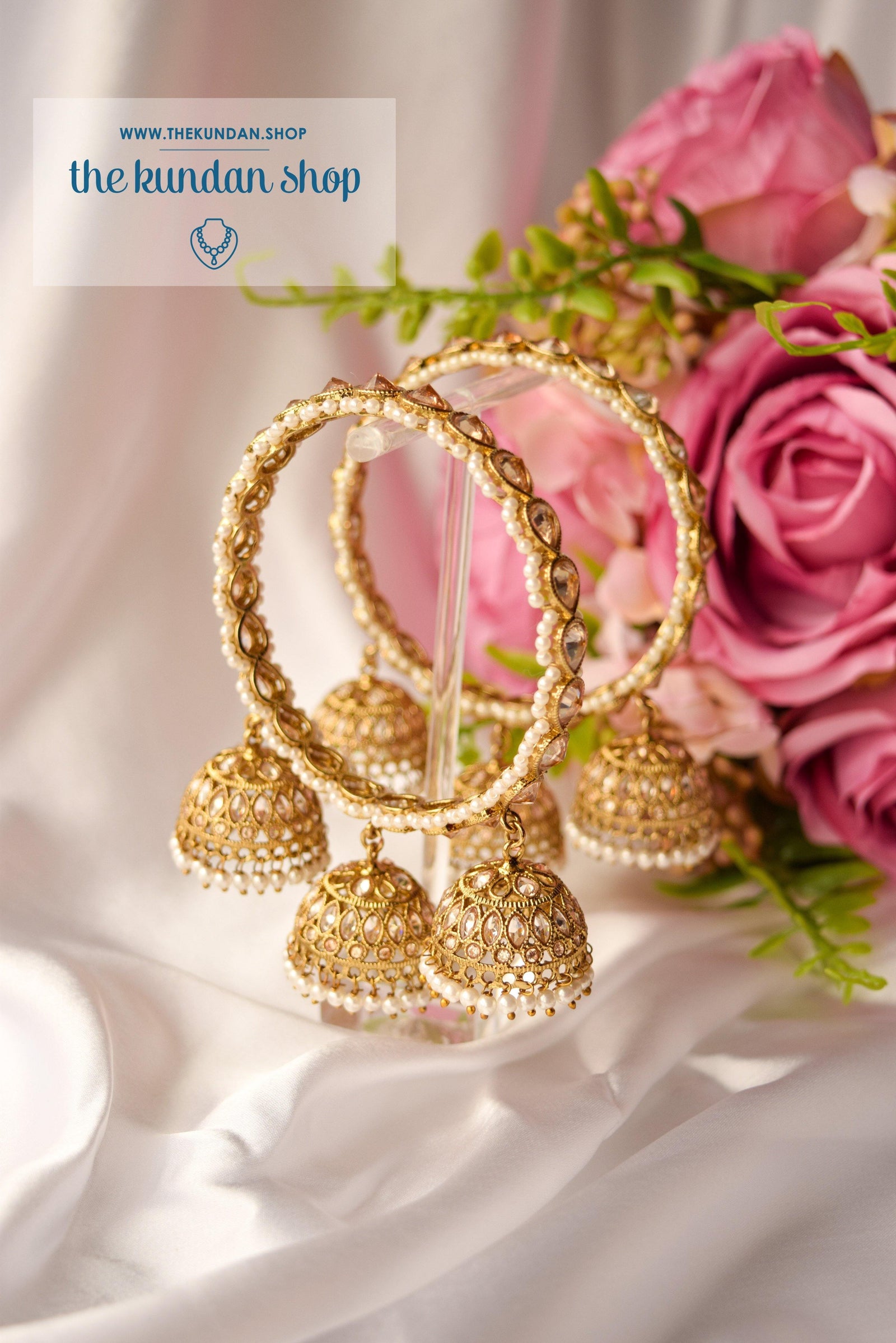 Triple Jhumki Polki Bangle Bangles THE KUNDAN SHOP 
