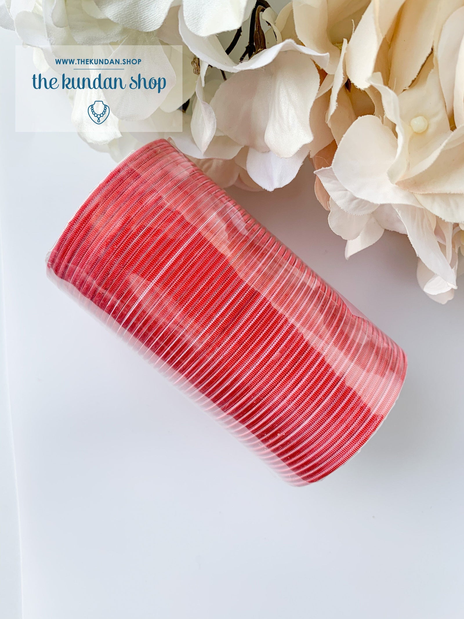 Sheen Bangle Stack - Punch Pink Bangles THE KUNDAN SHOP 