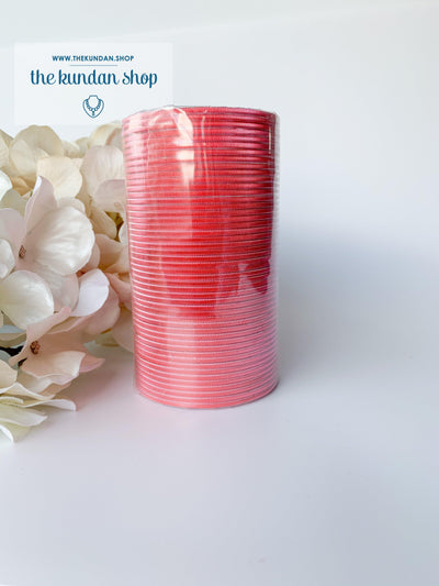 Sheen Bangle Stack - Punch Pink Bangles THE KUNDAN SHOP 