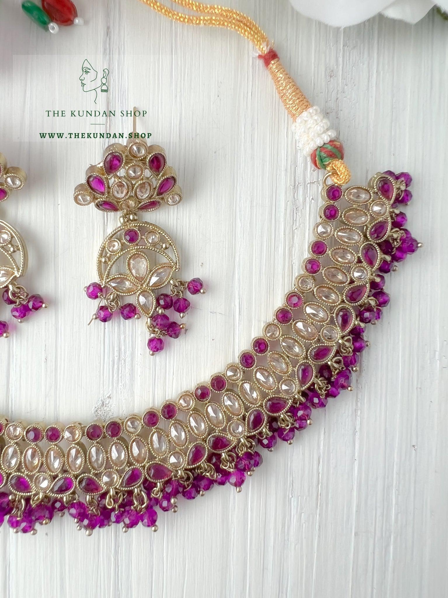 Sensitive in Purple Necklace Sets THE KUNDAN SHOP 