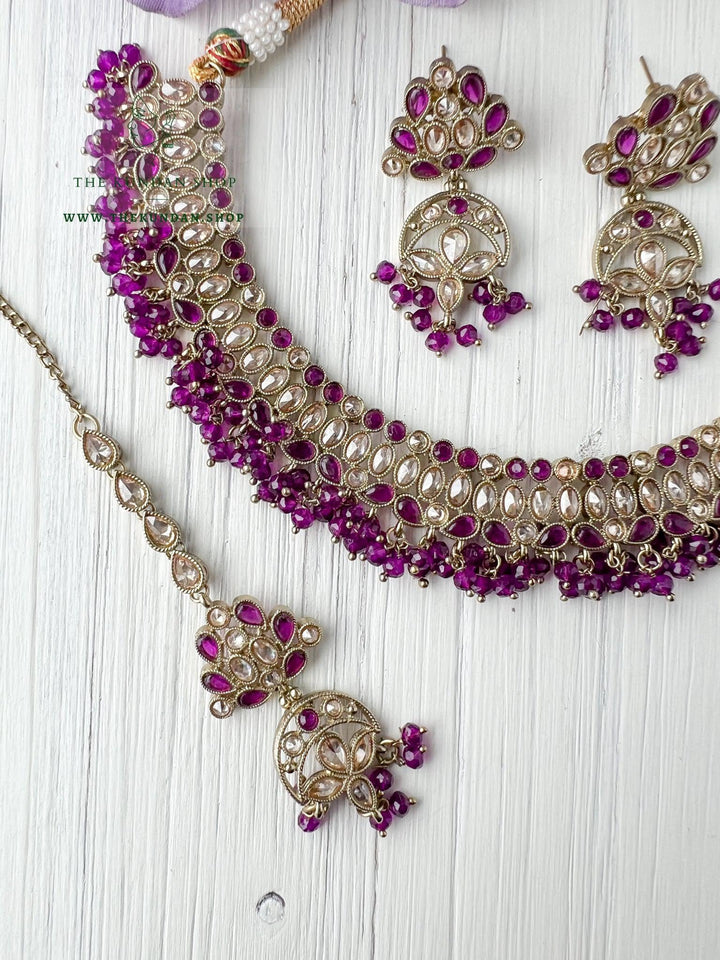 Sensitive in Purple Necklace Sets THE KUNDAN SHOP 