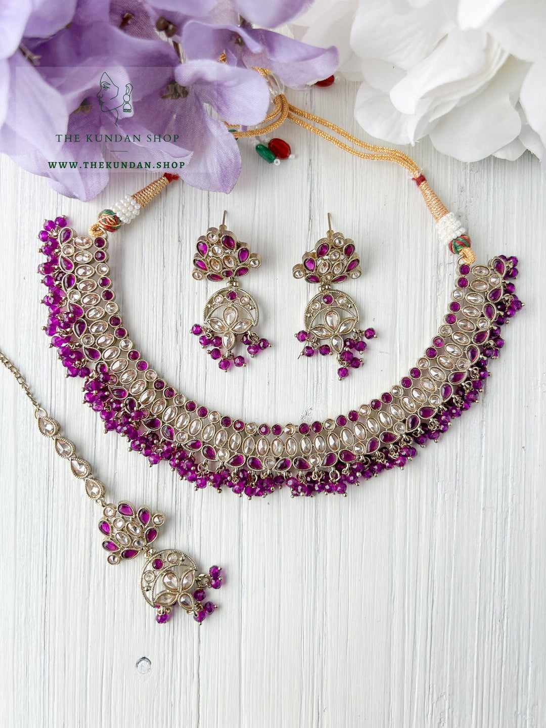 Sensitive in Purple Necklace Sets THE KUNDAN SHOP 
