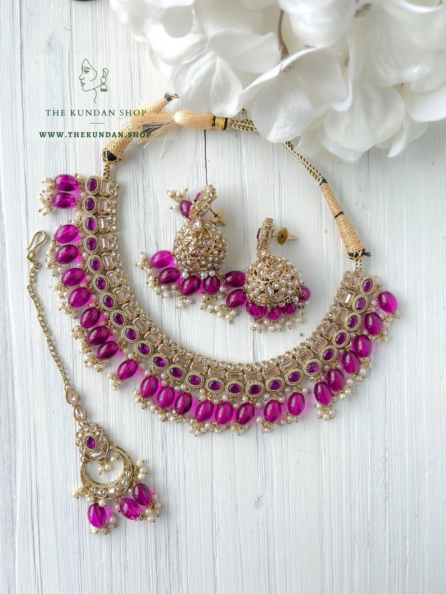 Good Intentions in Purple Necklace Sets THE KUNDAN SHOP 