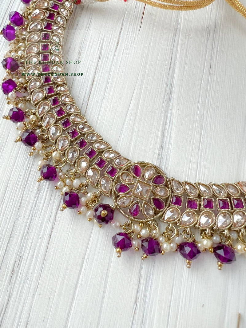 Sundown in Purple Necklace Sets THE KUNDAN SHOP 