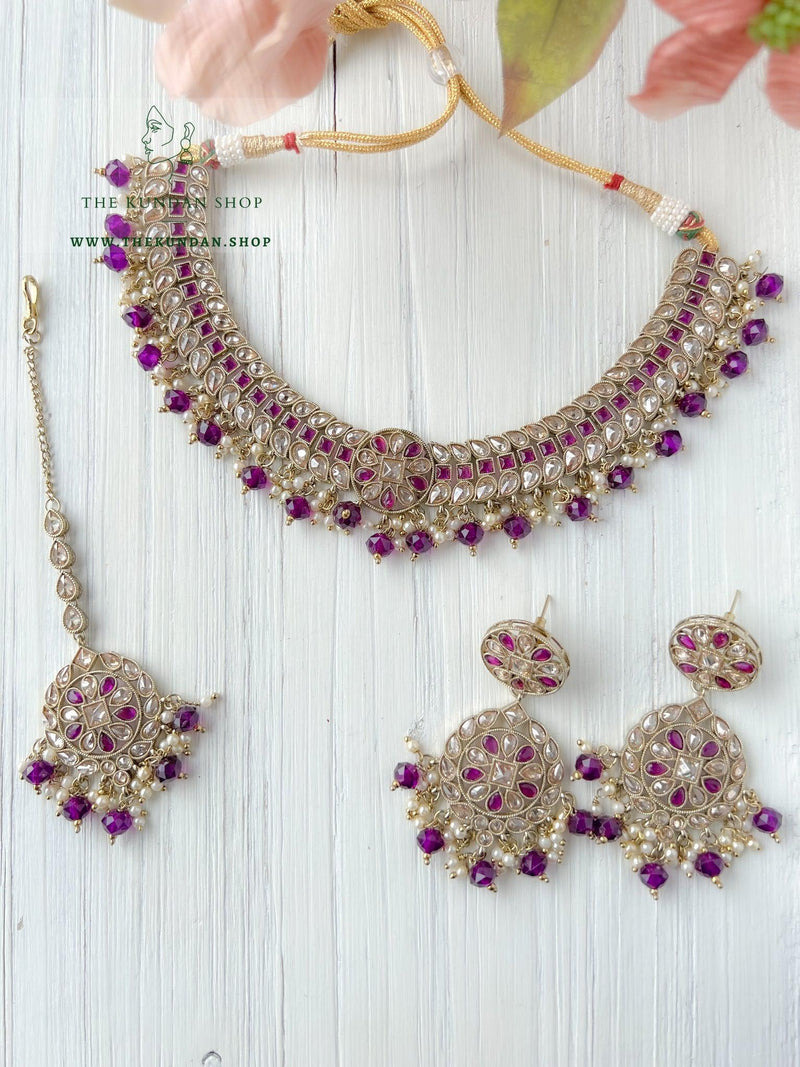 Sundown in Purple Necklace Sets THE KUNDAN SHOP 
