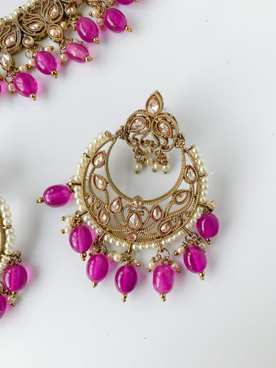 Modest in Purple Necklace Sets THE KUNDAN SHOP 