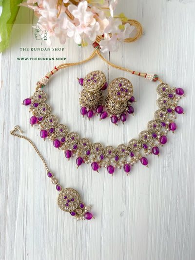 A Nice Touch in Purple Necklace Sets THE KUNDAN SHOP 