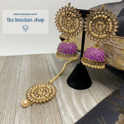 Starry Night, Earrings + Tikka - THE KUNDAN SHOP
