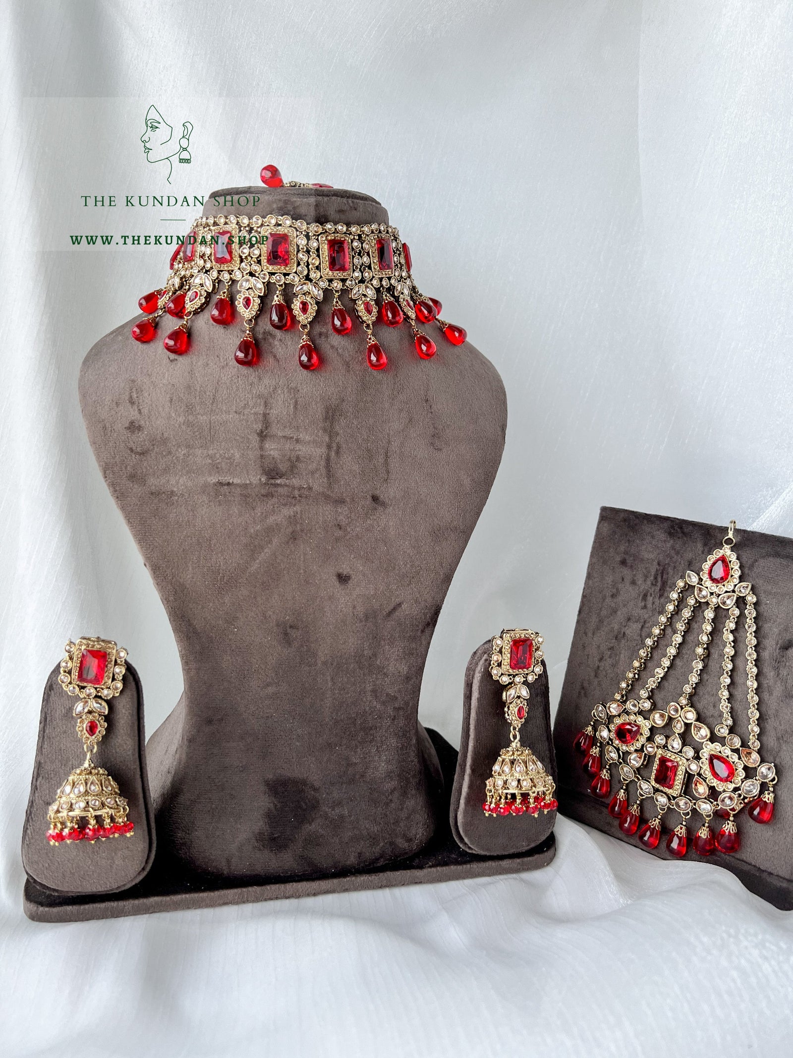 Fearless in Red Necklace Sets THE KUNDAN SHOP 