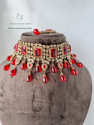 Fearless in Red Necklace Sets THE KUNDAN SHOP 
